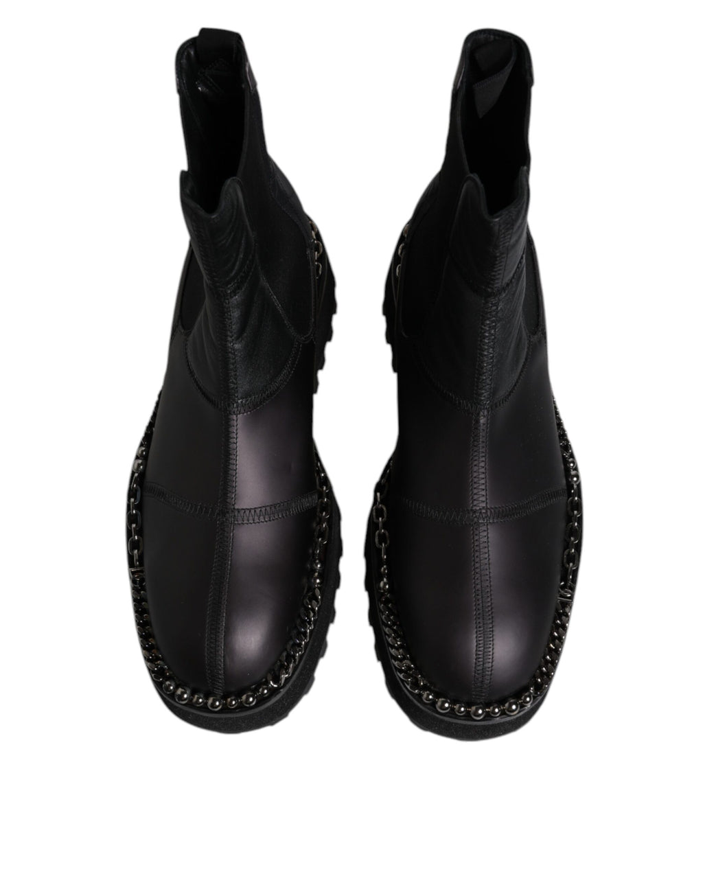 Bottines Chelsea noires en cuir, chaussures à enfiler