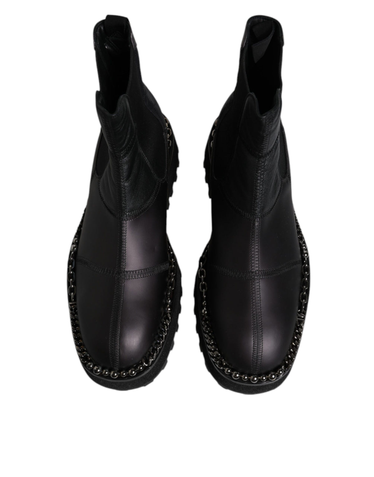 Bottines Chelsea noires en cuir, chaussures à enfiler