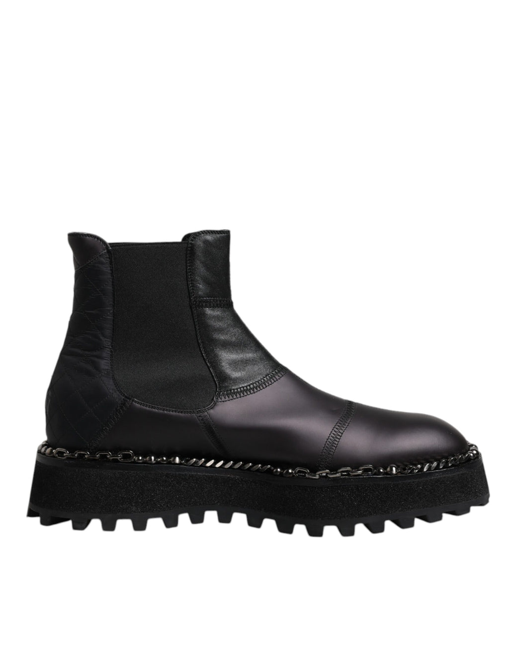 Bottines Chelsea noires en cuir, chaussures à enfiler