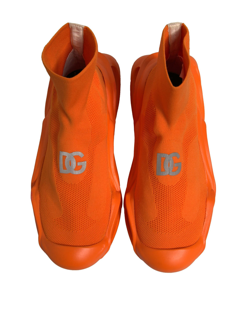 Sneakers homme, baskets à enfiler, motif vague, couleur orange.