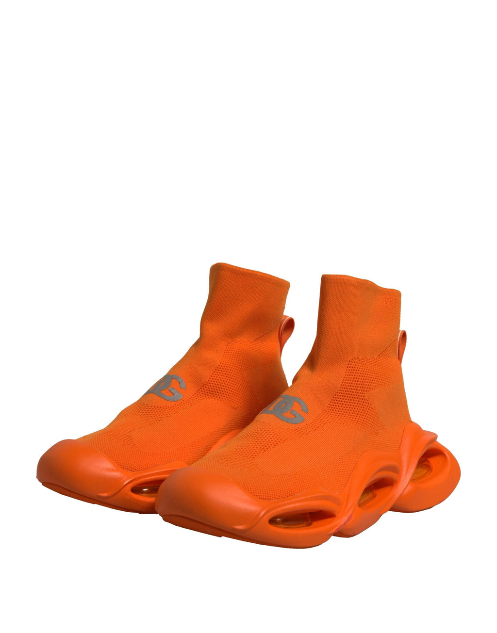 Sneakers homme, baskets à enfiler, motif vague, couleur orange.