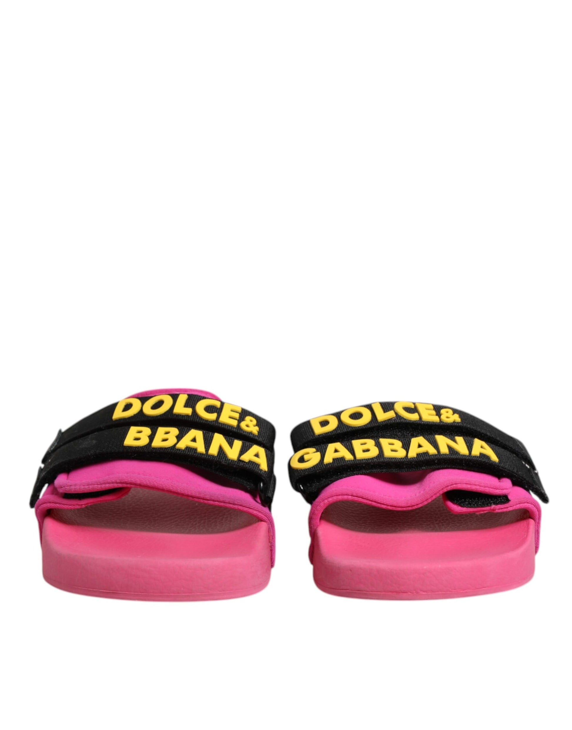 Sandales plates en néoprène fuchsia, chaussures de plage.