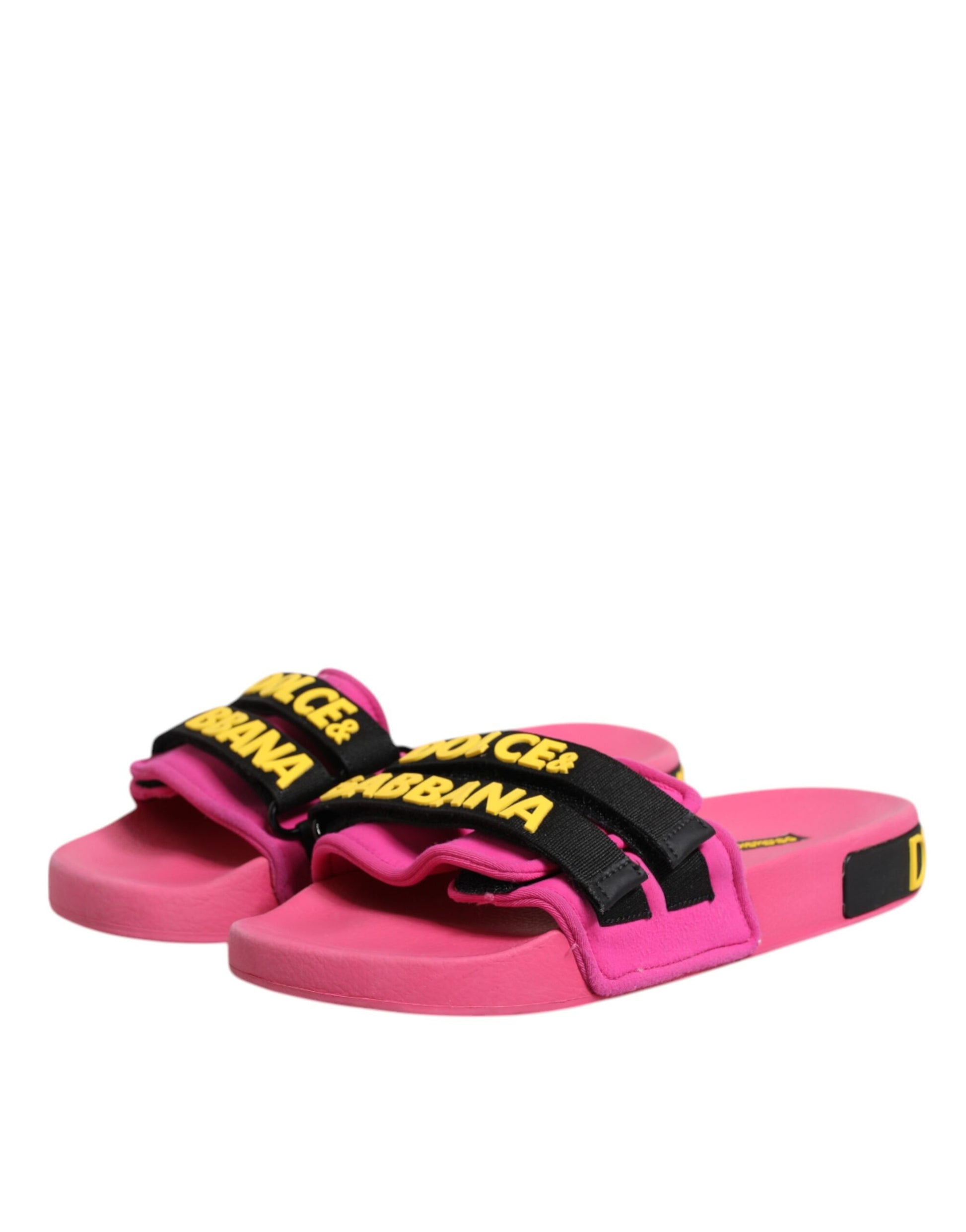 Sandales plates en néoprène fuchsia, chaussures de plage.