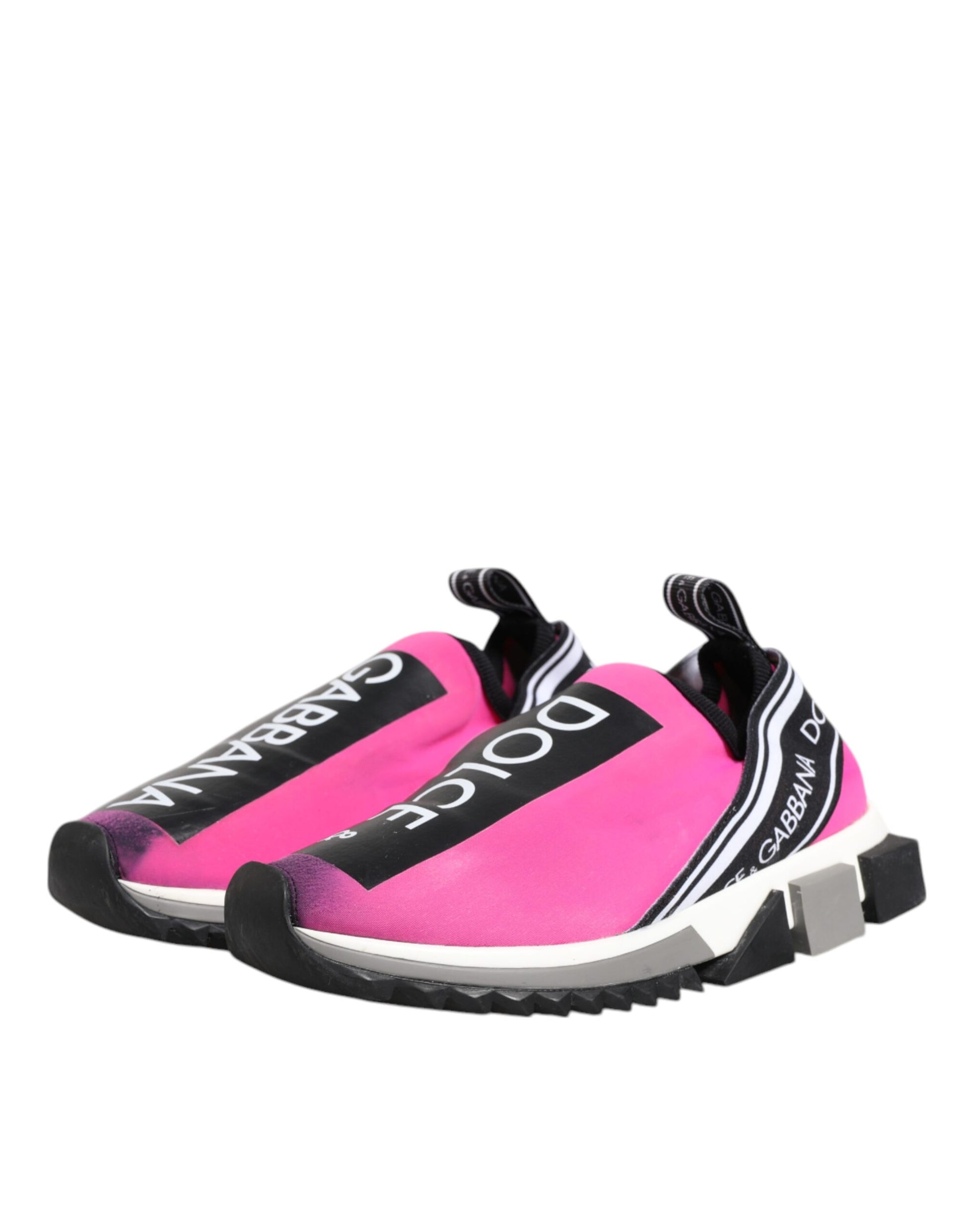 Sneakers Sorrento à enfiler, fuchsia et blanc.