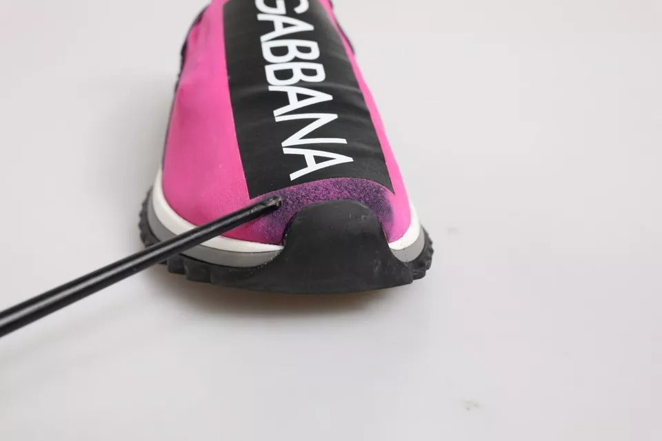 Sneakers Sorrento à enfiler, fuchsia et blanc.