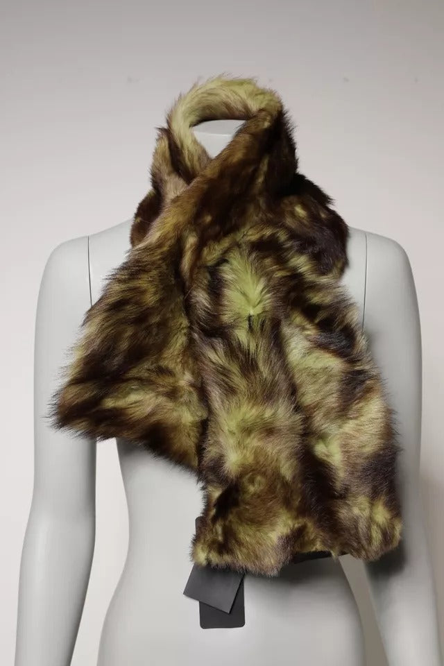 Écharpe multicolore en fourrure, cache-cou, collerette, foulard.
