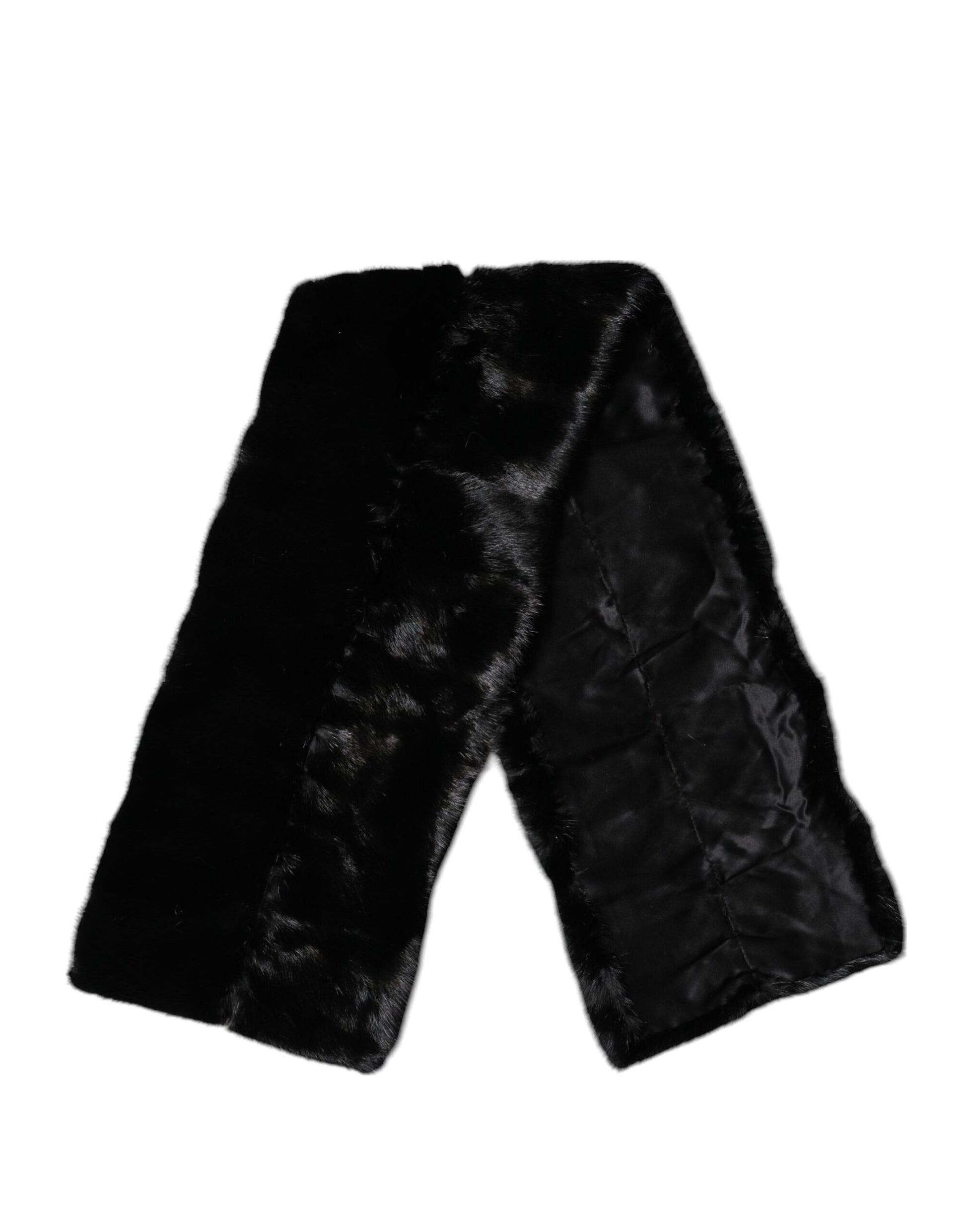 Écharpe de col en fourrure noire, cache-cou, cache-col, foulard
