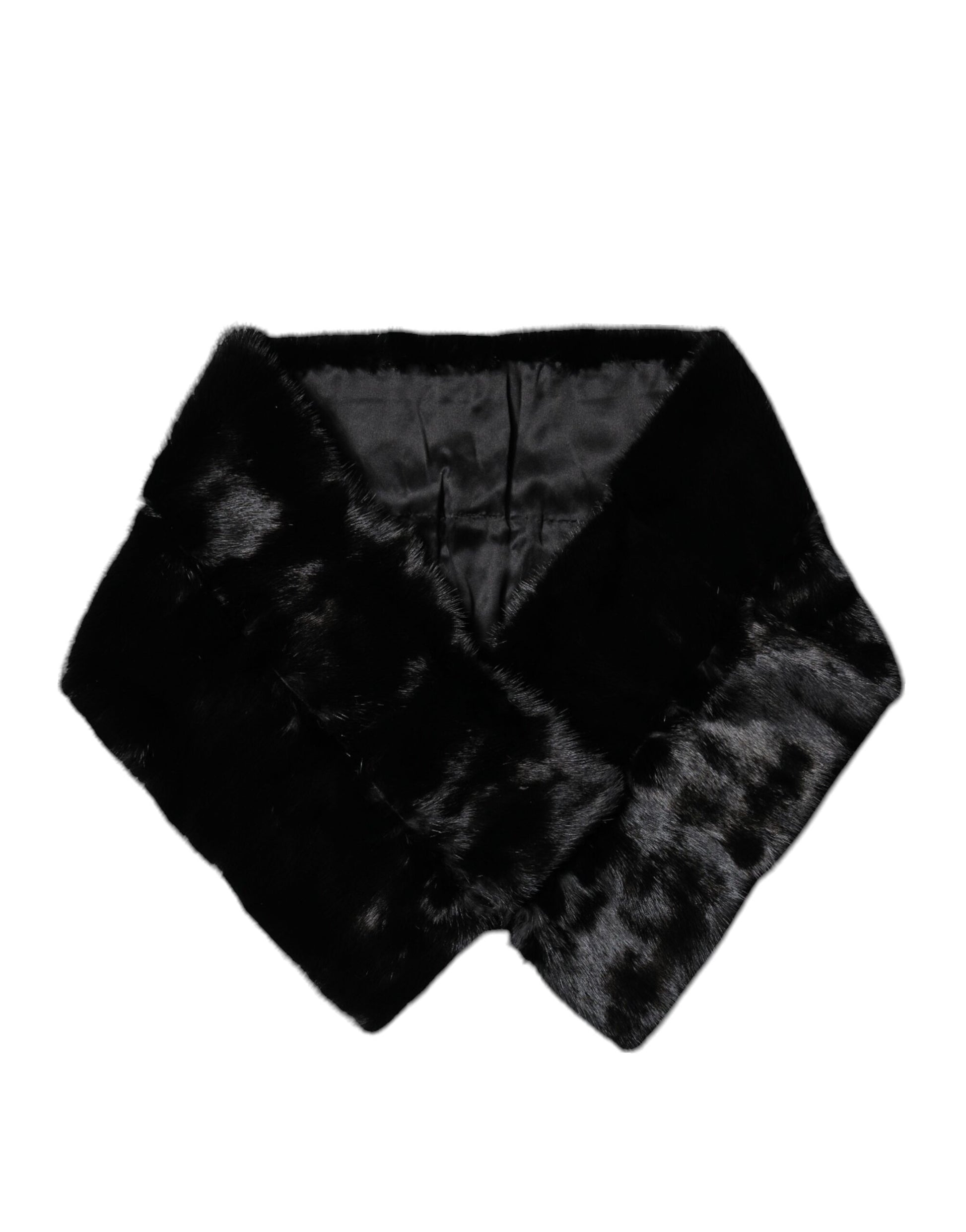 Écharpe de col en fourrure noire, cache-cou, cache-col, foulard