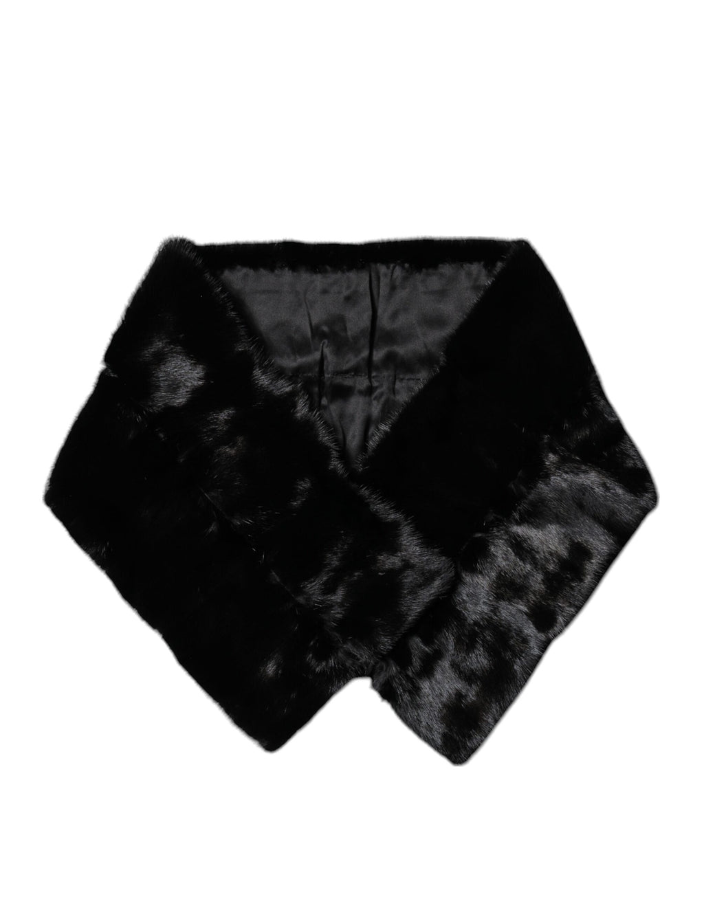 Écharpe de col en fourrure noire, cache-cou, cache-col, foulard