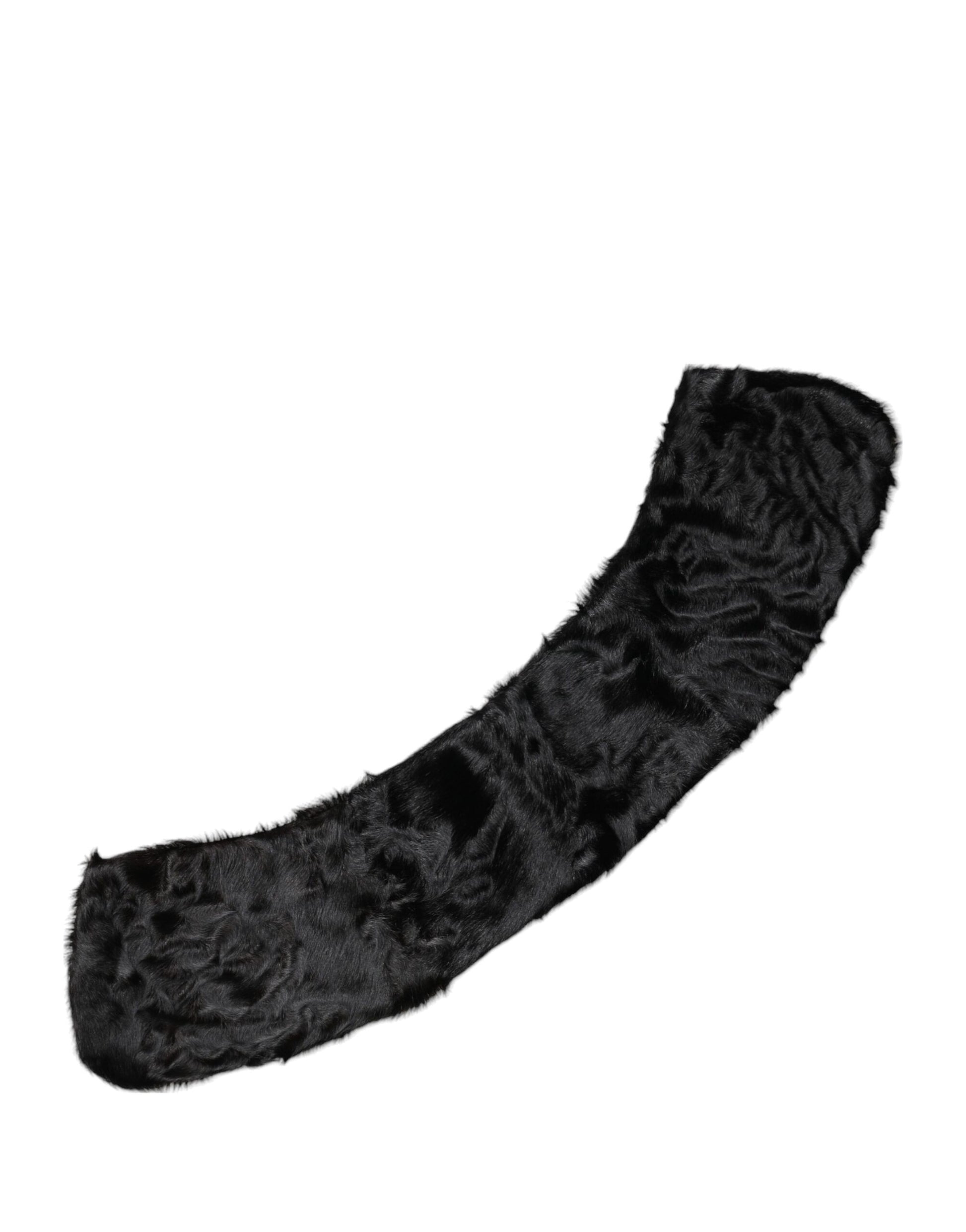 Écharpe col en fourrure d'agneau noir pour femme