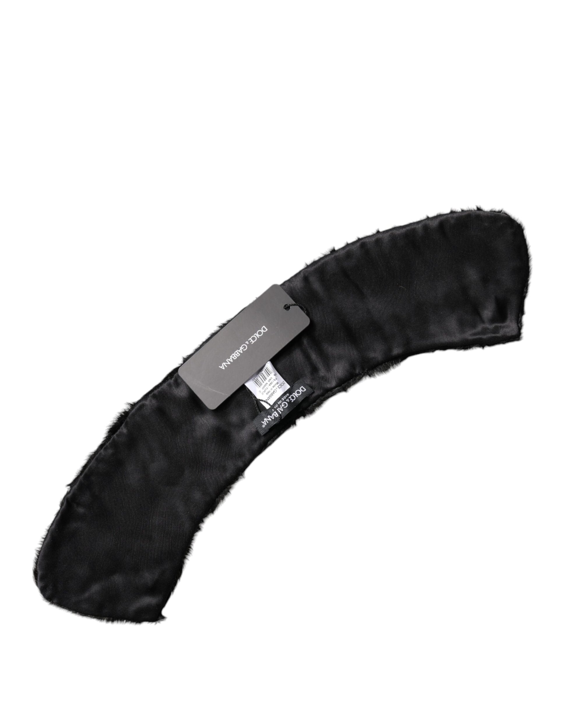 Écharpe col en fourrure d'agneau noir pour femme