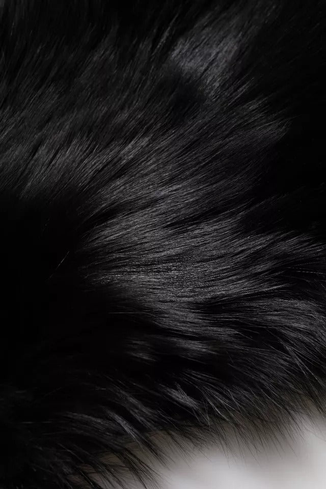 Écharpe de cou en fourrure de renard noir, réchauffe-cou, pour l'hiver