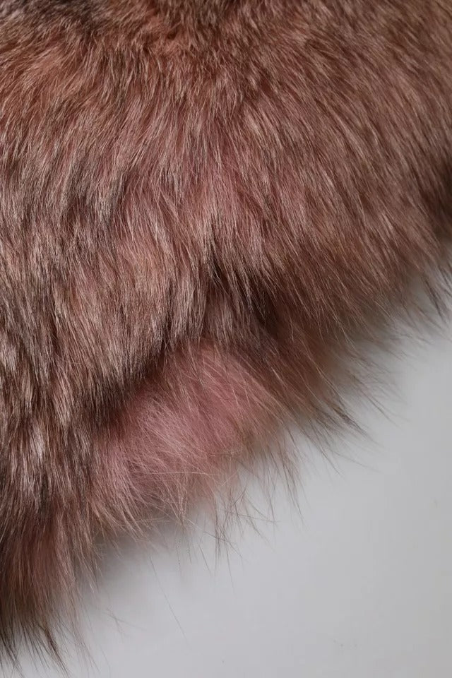 Chaleuseur de cou en fourrure de renard rose glacé, écharpe d'hiver