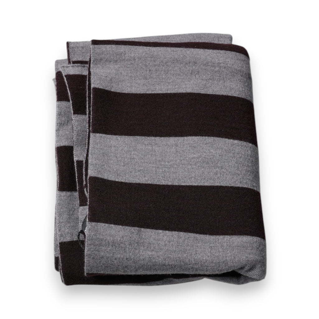 Écharpe en laine rayée noir et gris pour le cou