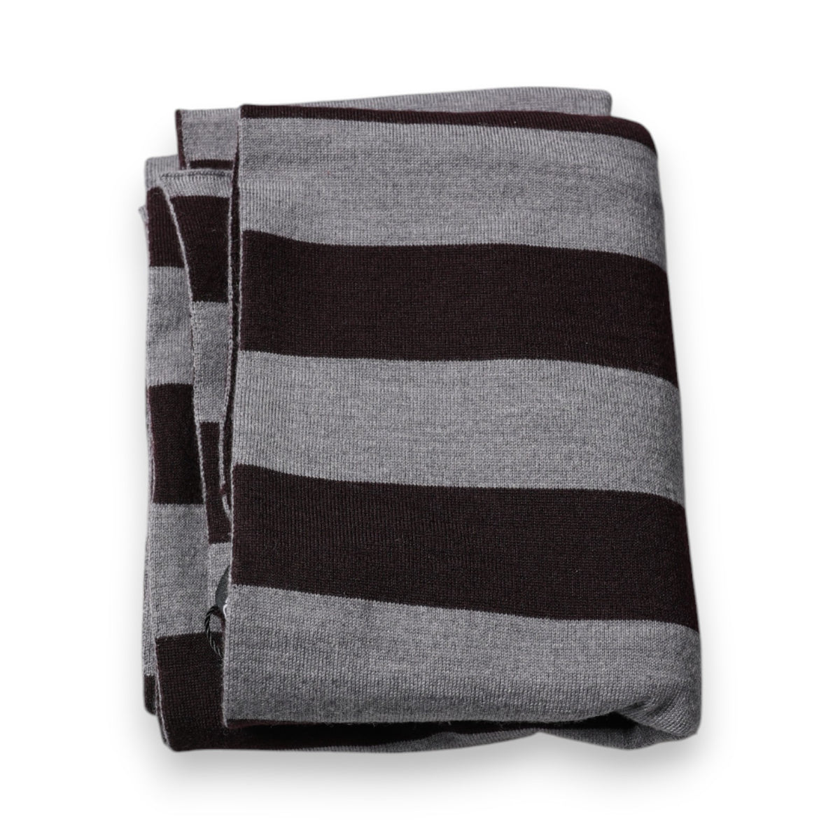Écharpe en laine rayée noir et gris pour le cou
