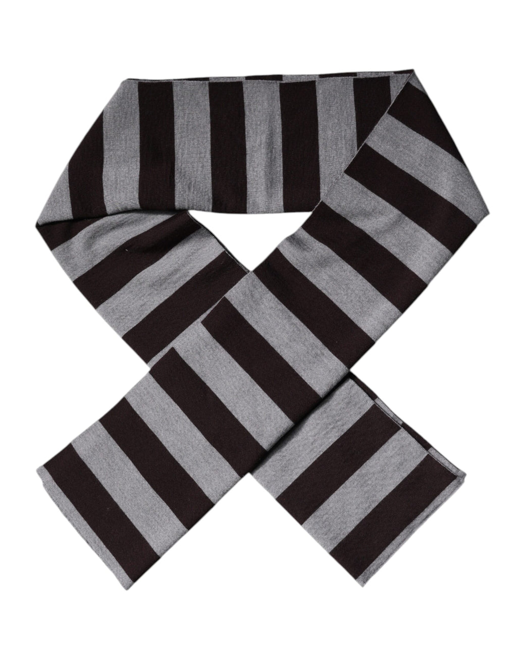 Écharpe en laine rayée noir et gris pour le cou