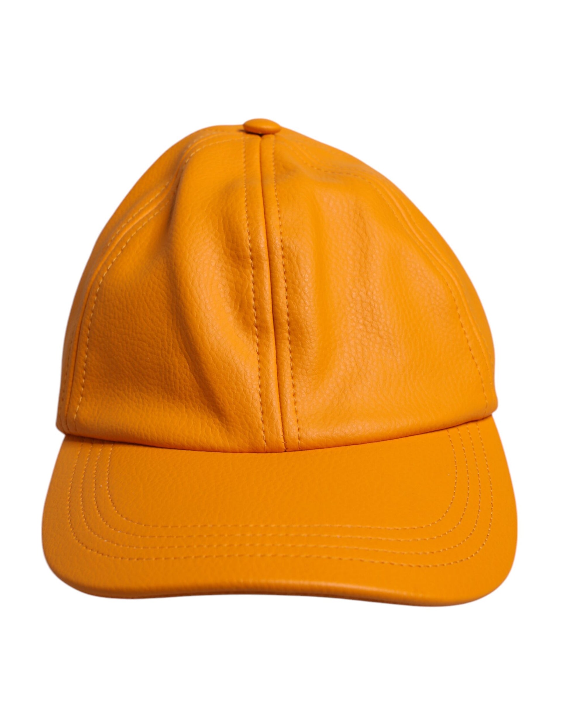 Casquette de baseball orange en coton à 6 panneaux