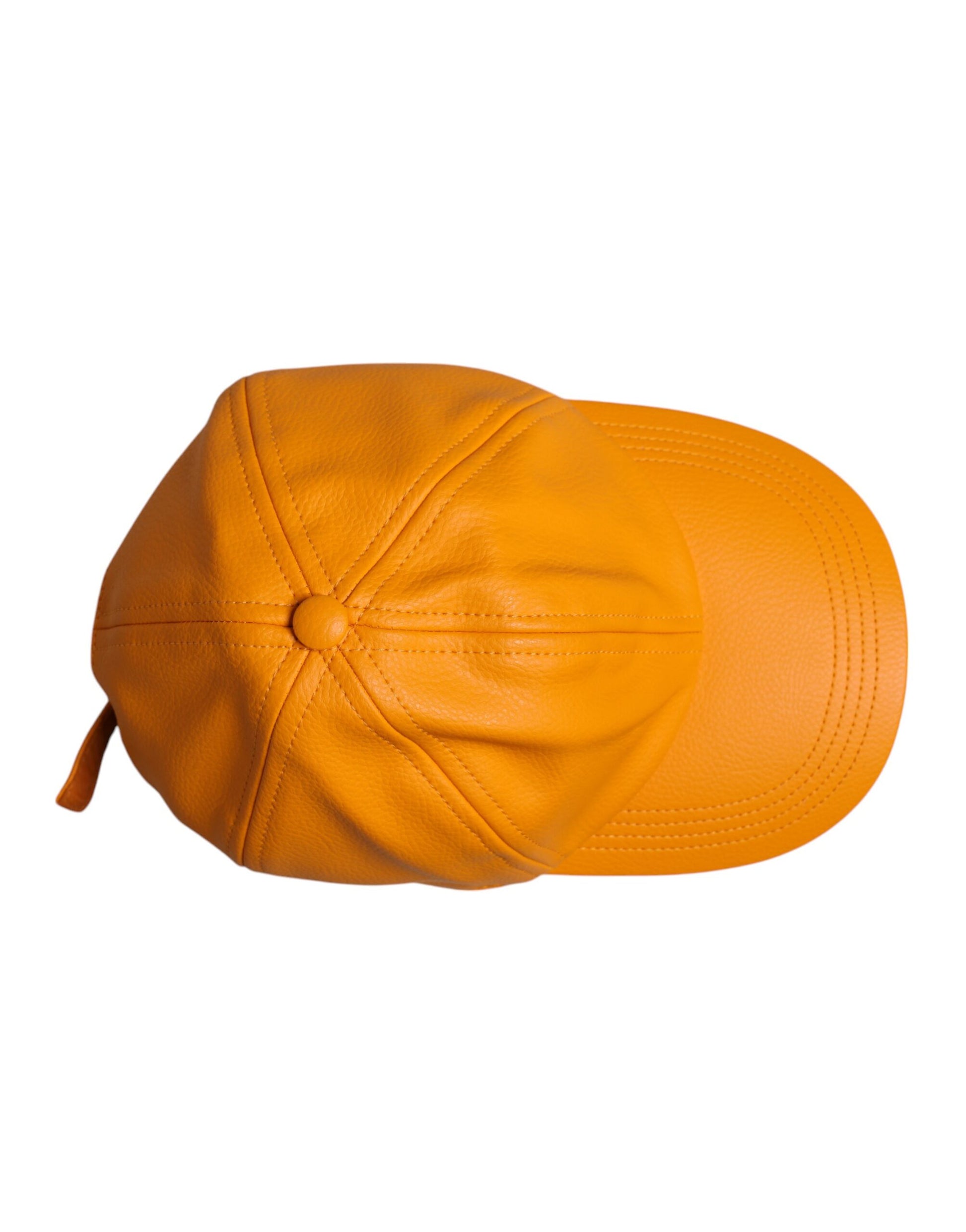 Casquette de baseball orange en coton à 6 panneaux