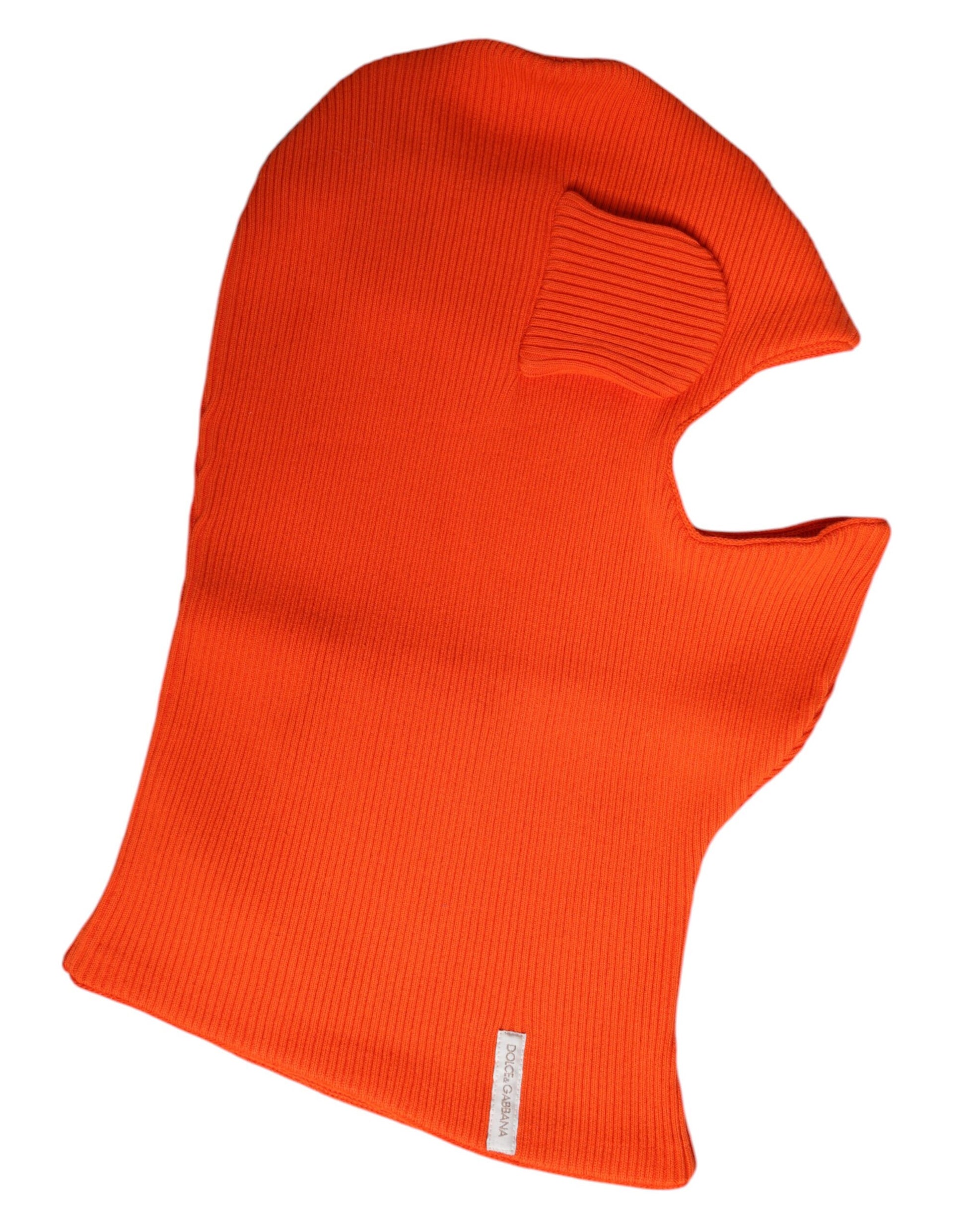 Bonnet balaclava en coton orange couvrant toute la tête