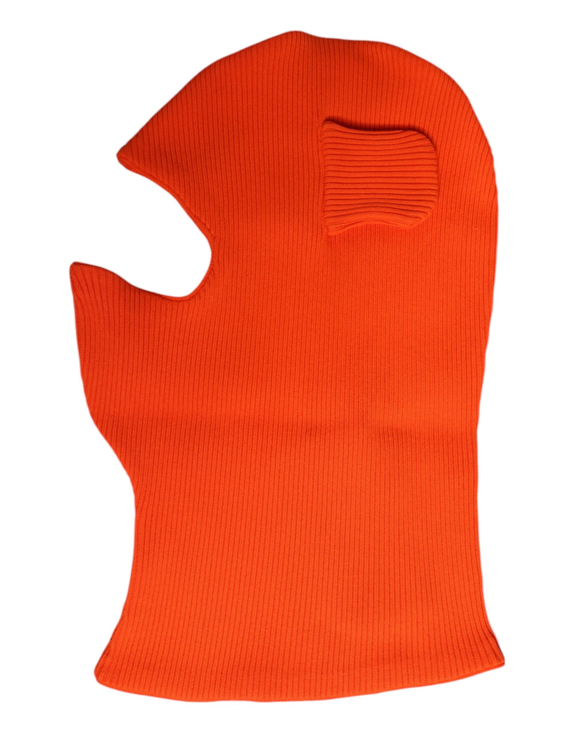 Bonnet balaclava en coton orange couvrant toute la tête