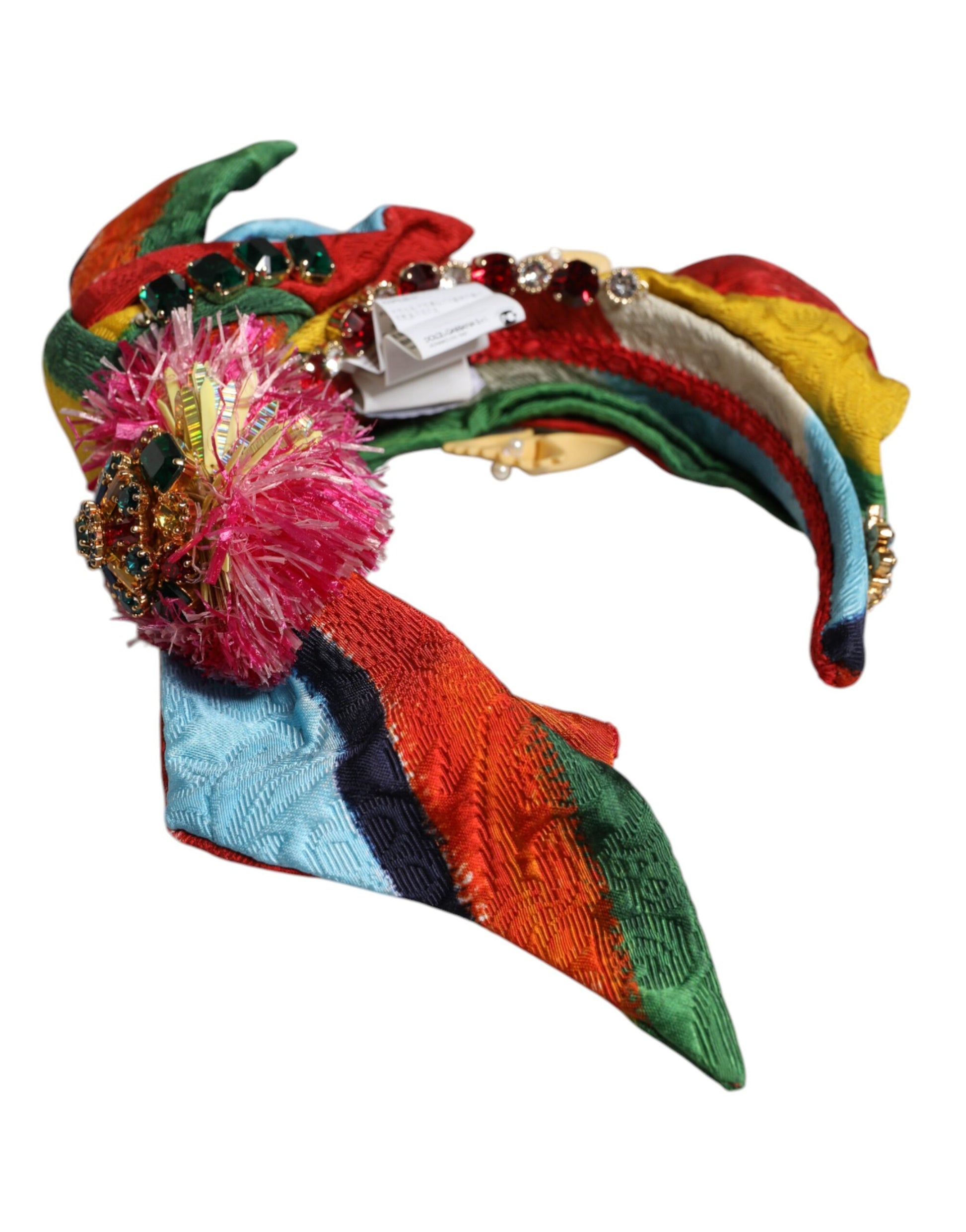 Diadème multicolore à fleurs et cristaux