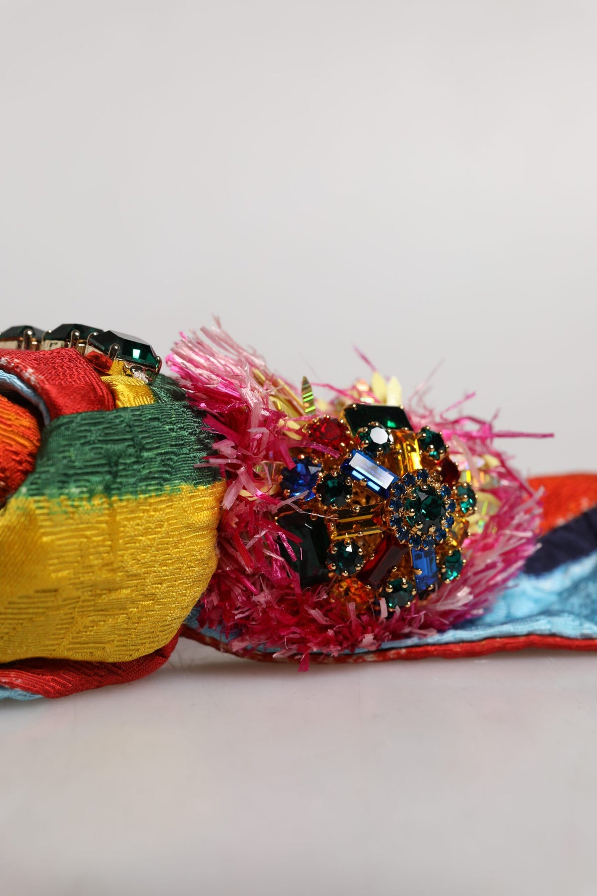 Diadème multicolore à fleurs et cristaux