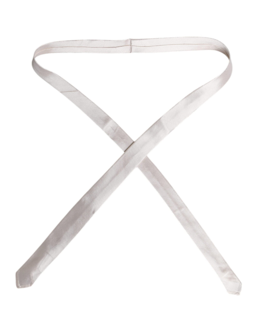 White Solid Silk Adjustable Necktie Tie