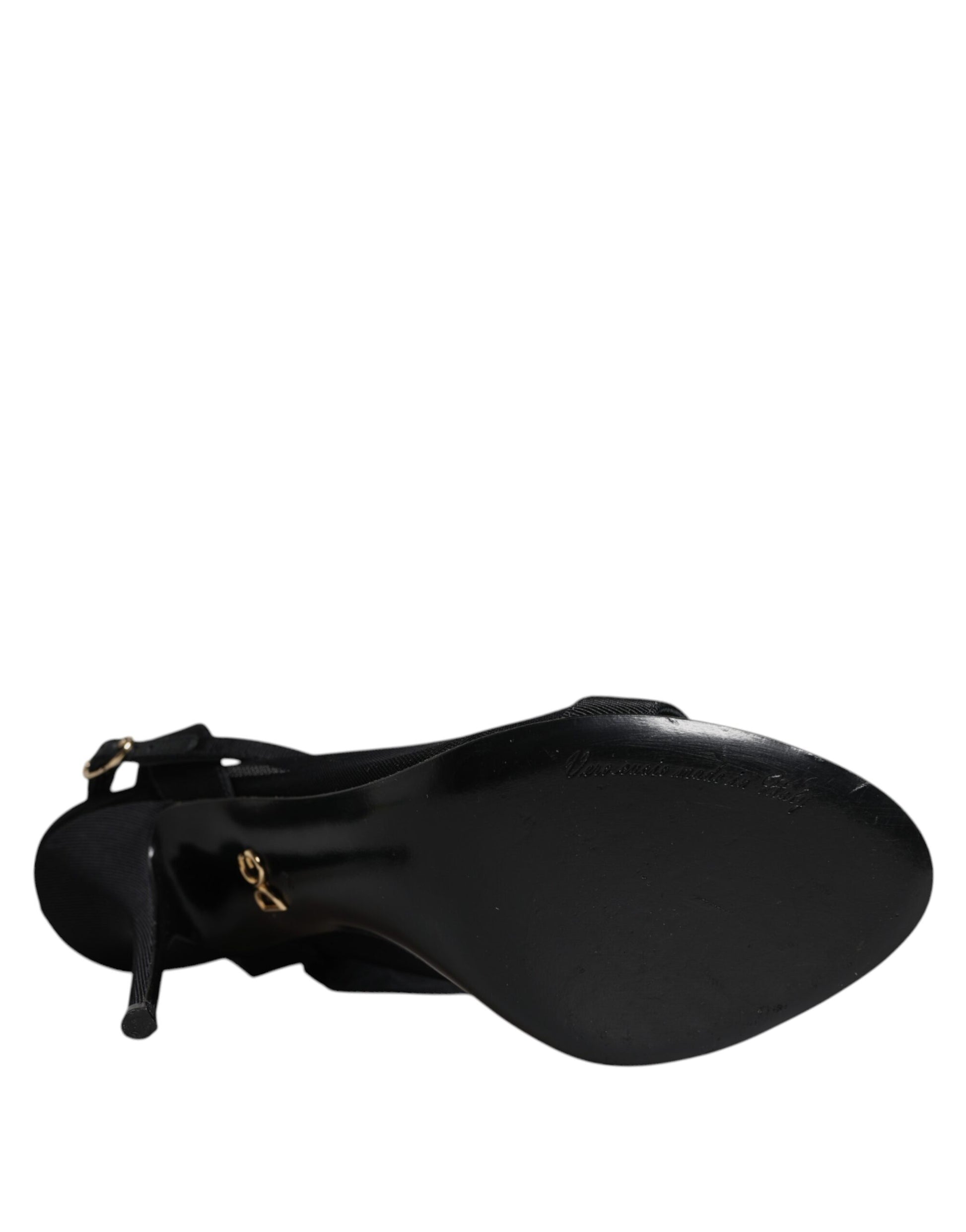 Sandales à talons hauts en tulle noir extensible