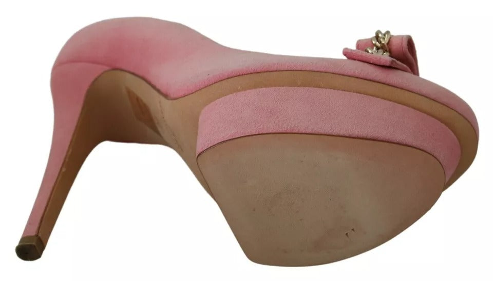 Pink Bow Stiletto Heel Pumps Shoes