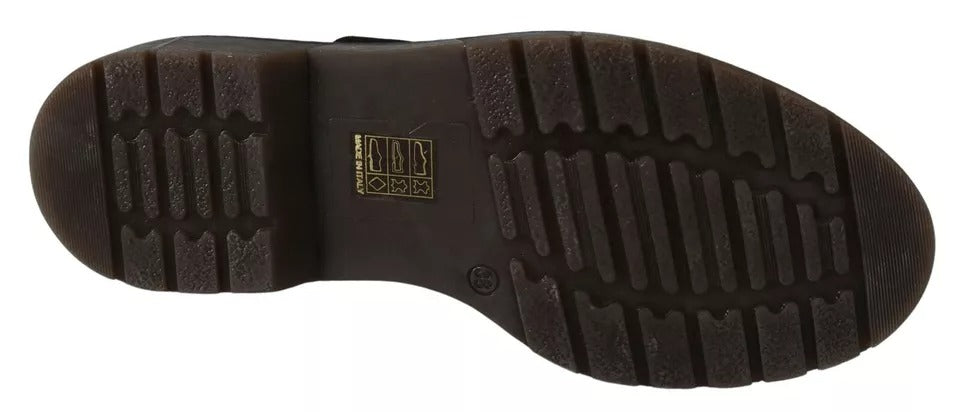 Chaussures en cuir marron foncé avec élastique