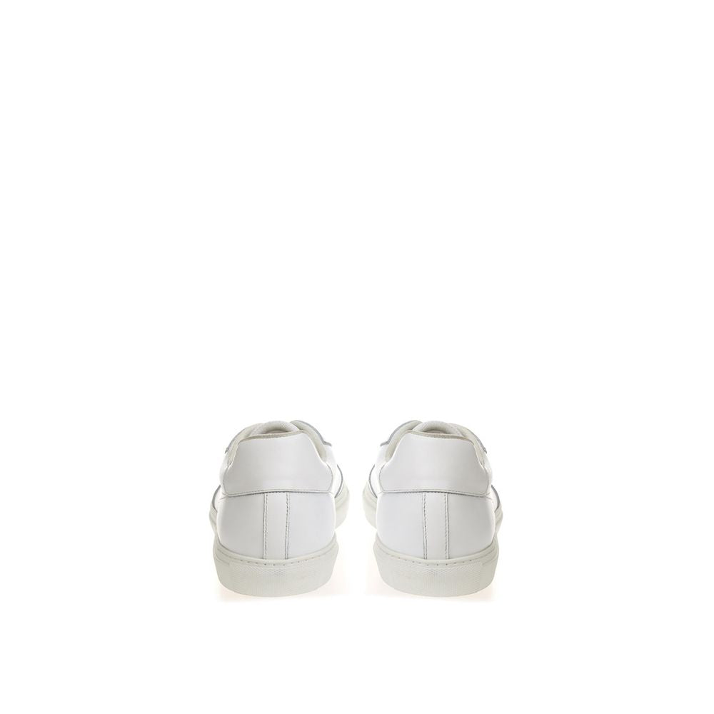 White Leather Low Top Sneakers