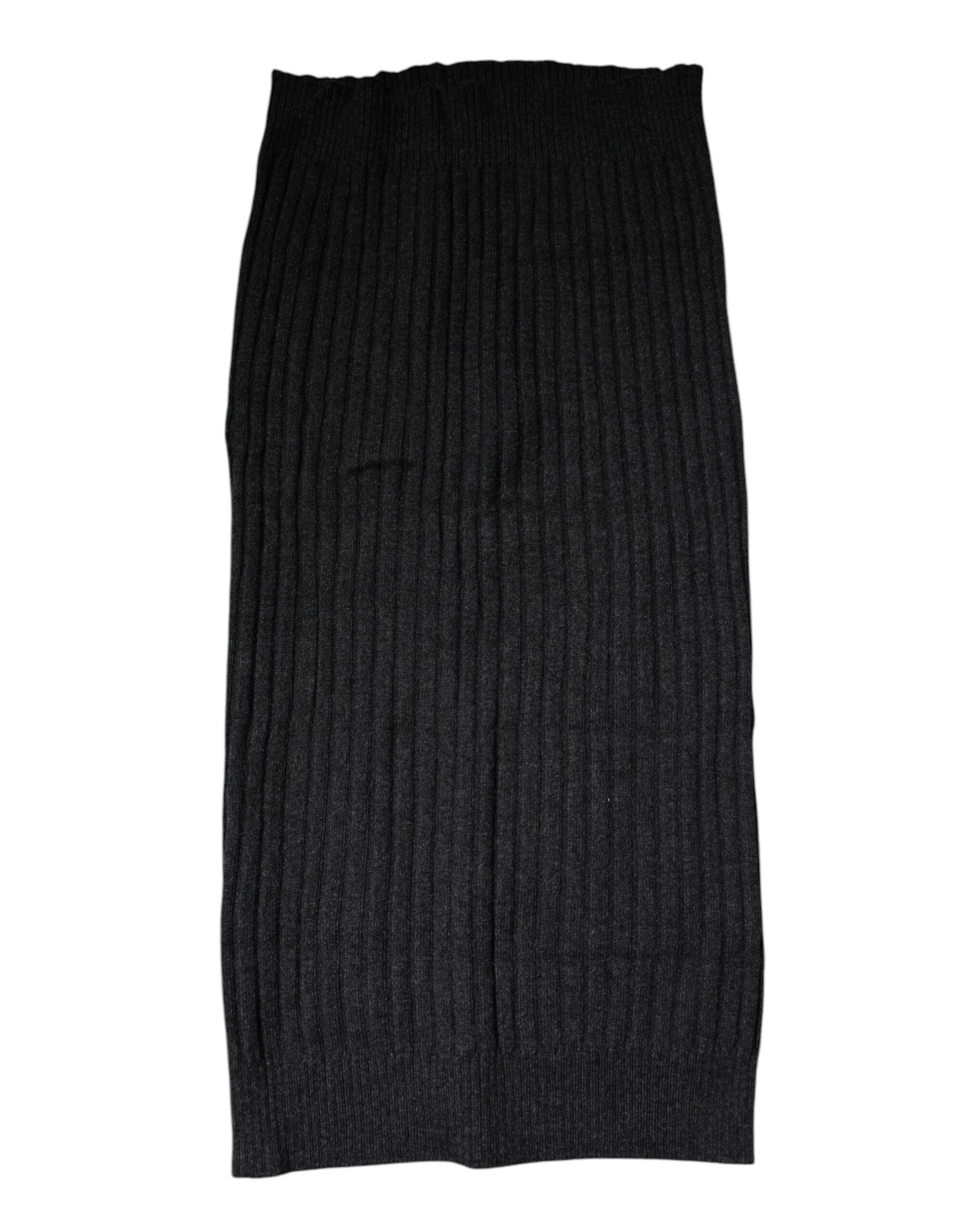 Écharpe foulard en cachemire noir tricoté pour le cou