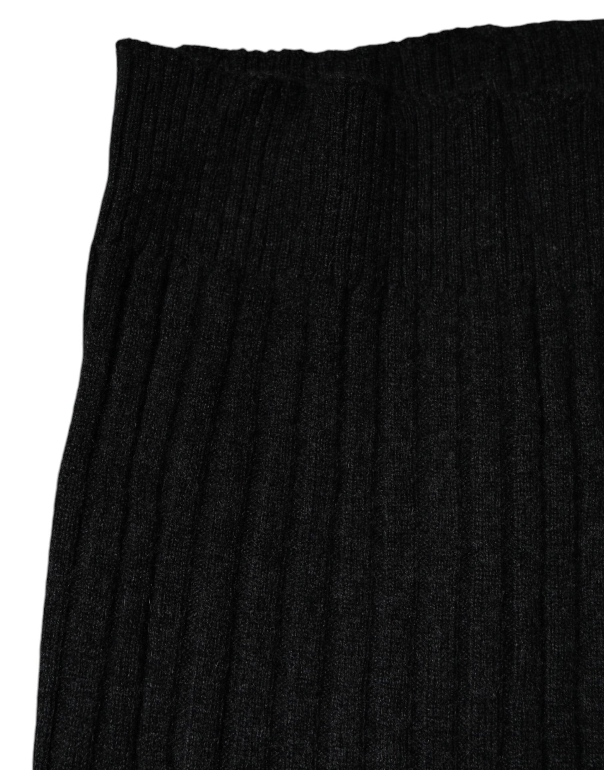 Écharpe foulard en cachemire noir tricoté pour le cou