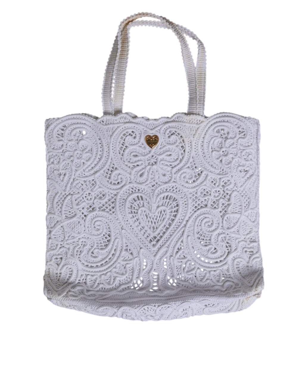 Sac de shopping Beatrice en dentelle Cordonetto blanche