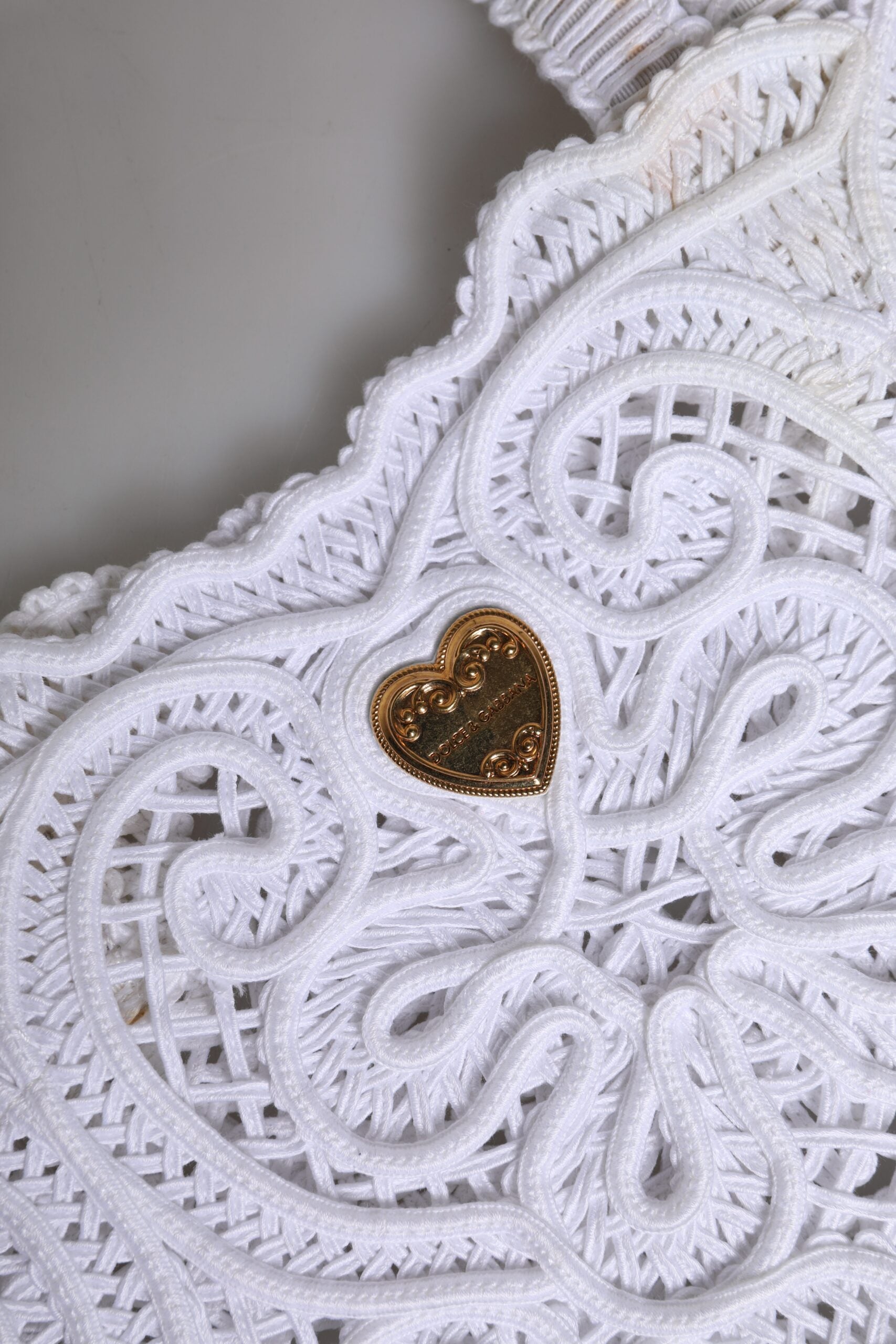 Sac de shopping Beatrice en dentelle Cordonetto blanche