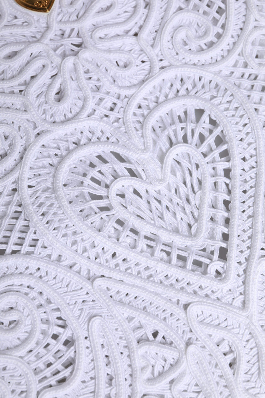 Sac de shopping Beatrice en dentelle Cordonetto blanche