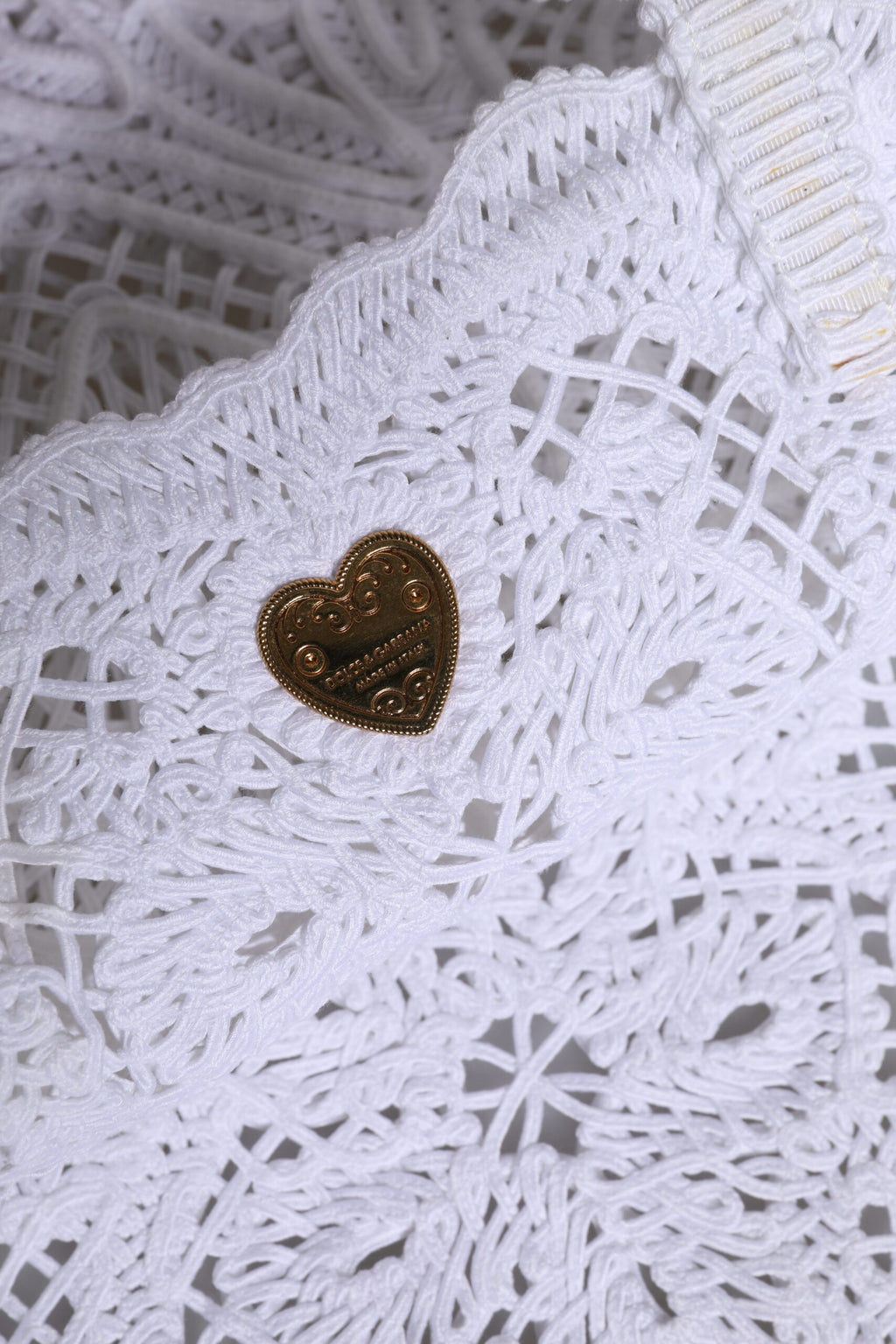 Sac de shopping Beatrice en dentelle Cordonetto blanche