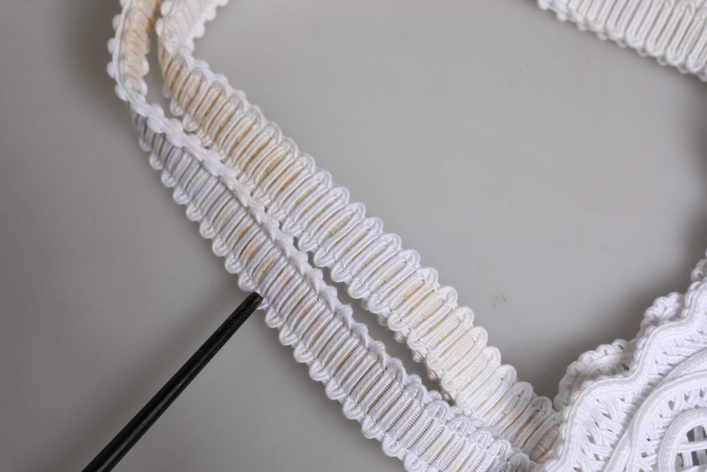 Sac de shopping Beatrice en dentelle Cordonetto blanche