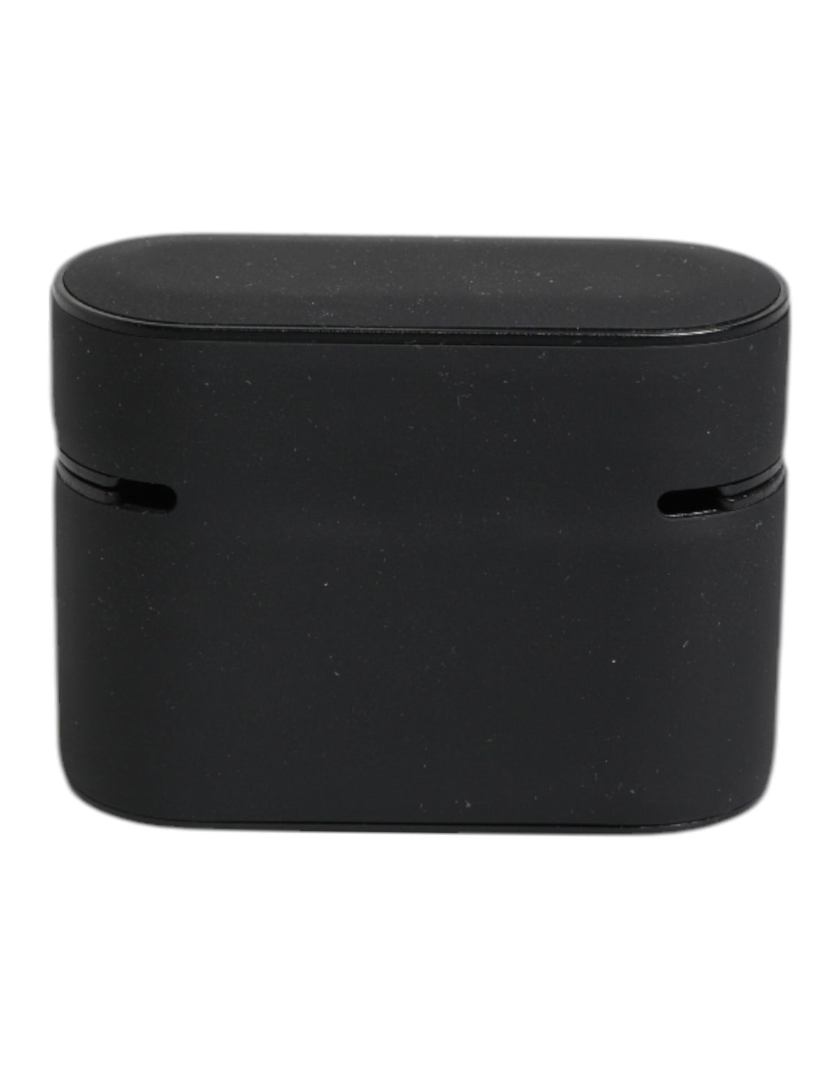Étui Airpods en silicone noir et orange avec logo en relief