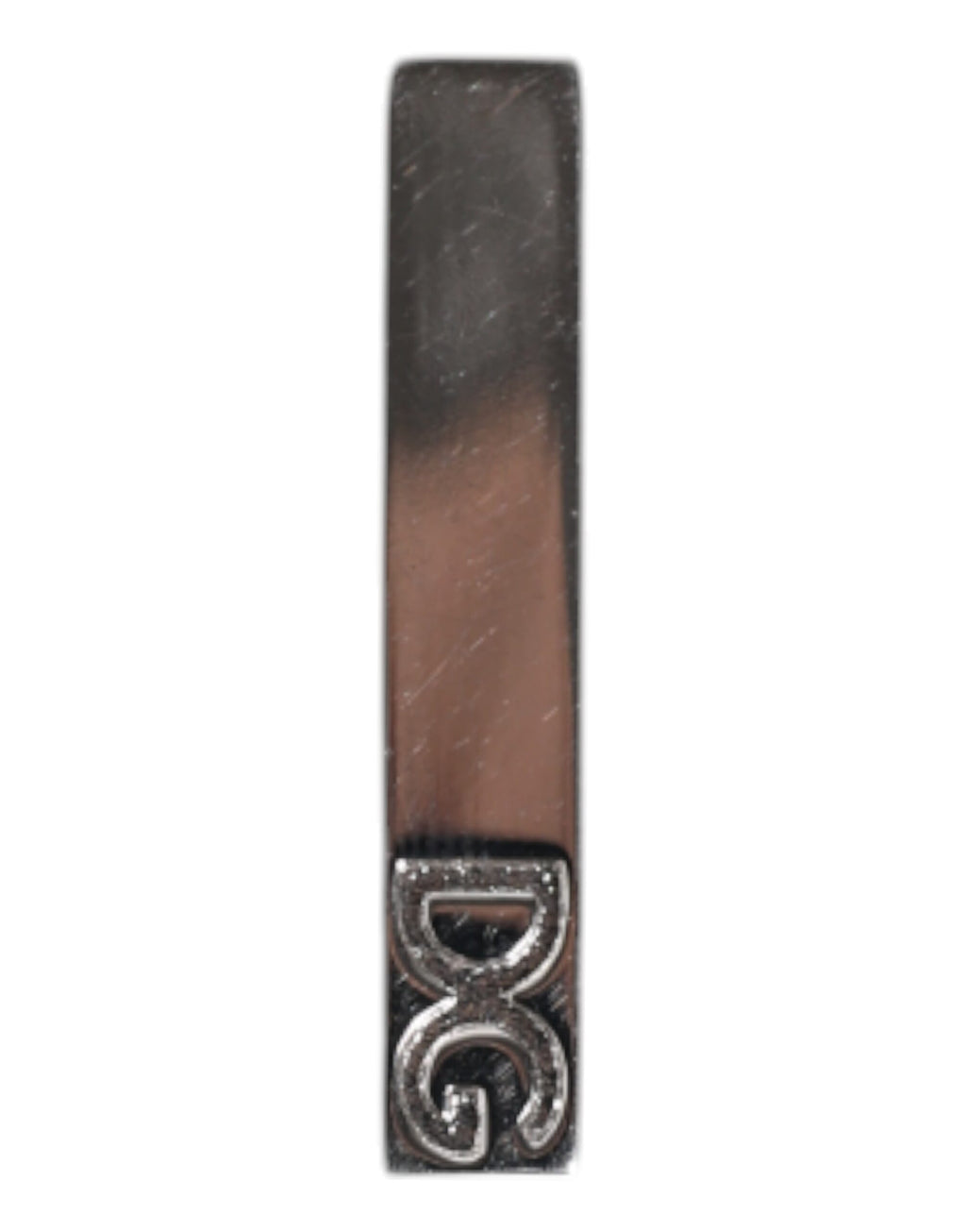 Silver Tone Brass Logo Branded Tie Clip Bar