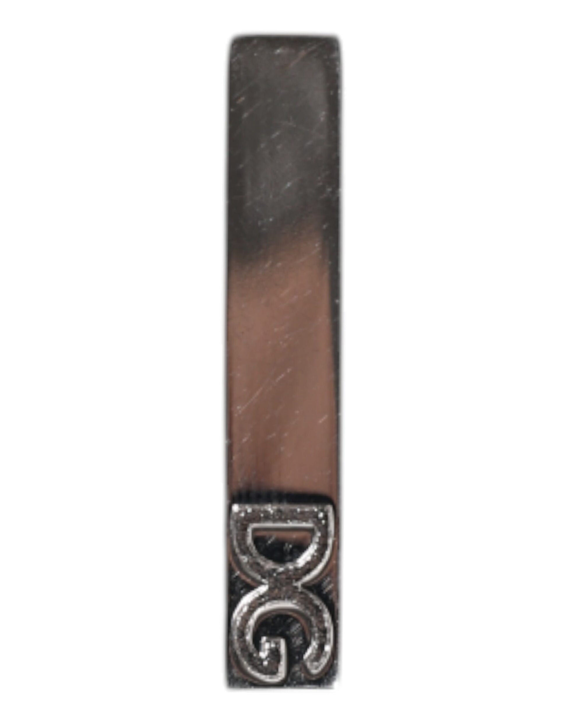 Silver Tone Brass Logo Branded Tie Clip Bar