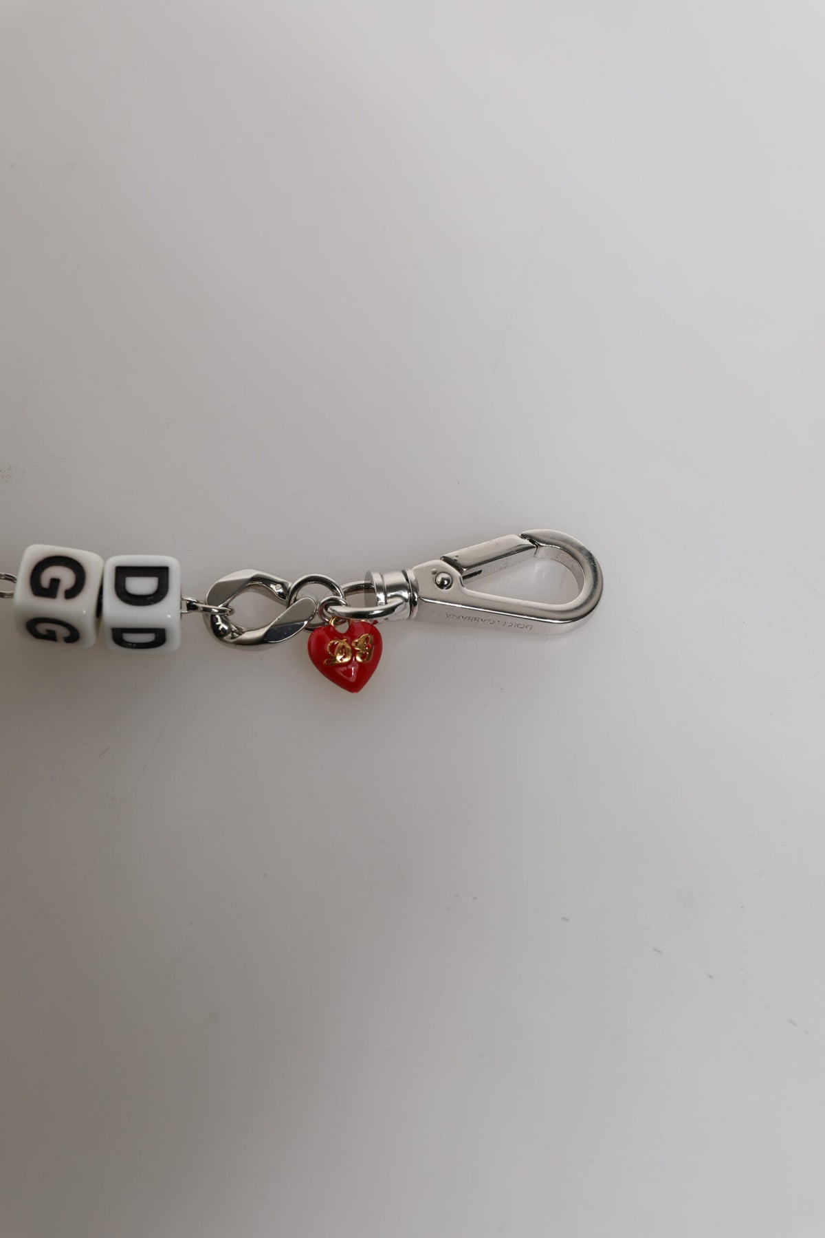 Silver Tone Brass Bead Dice Logo Embellish Charm Bracelet