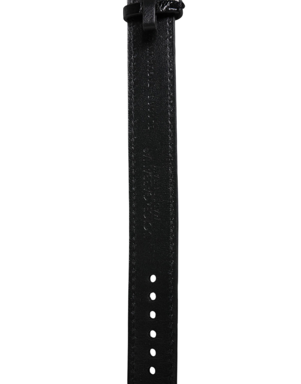 Bracelet en cuir exotique noir avec boucle en métal doré.
