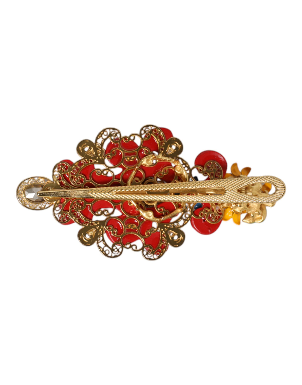 Épingle à cheveux CARRETTO multicolore en laiton doré et cristal, modèle Spring.