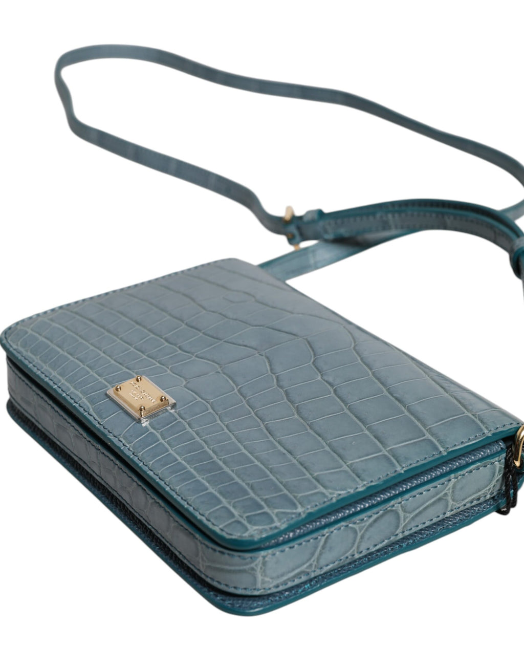 Green Exotic Leather DG Plaque Crossbody Mini Bag