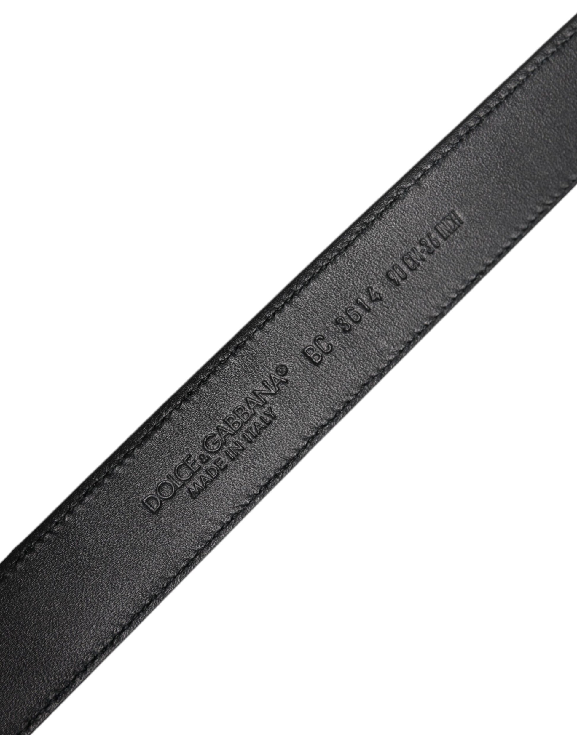 Black Calf Leather Classic Metal Buckle Belt