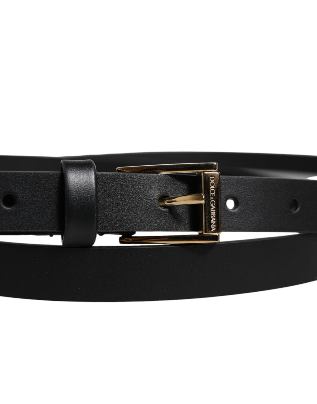 Ceinture en cuir de veau noir avec boucle métallique classique et logo.