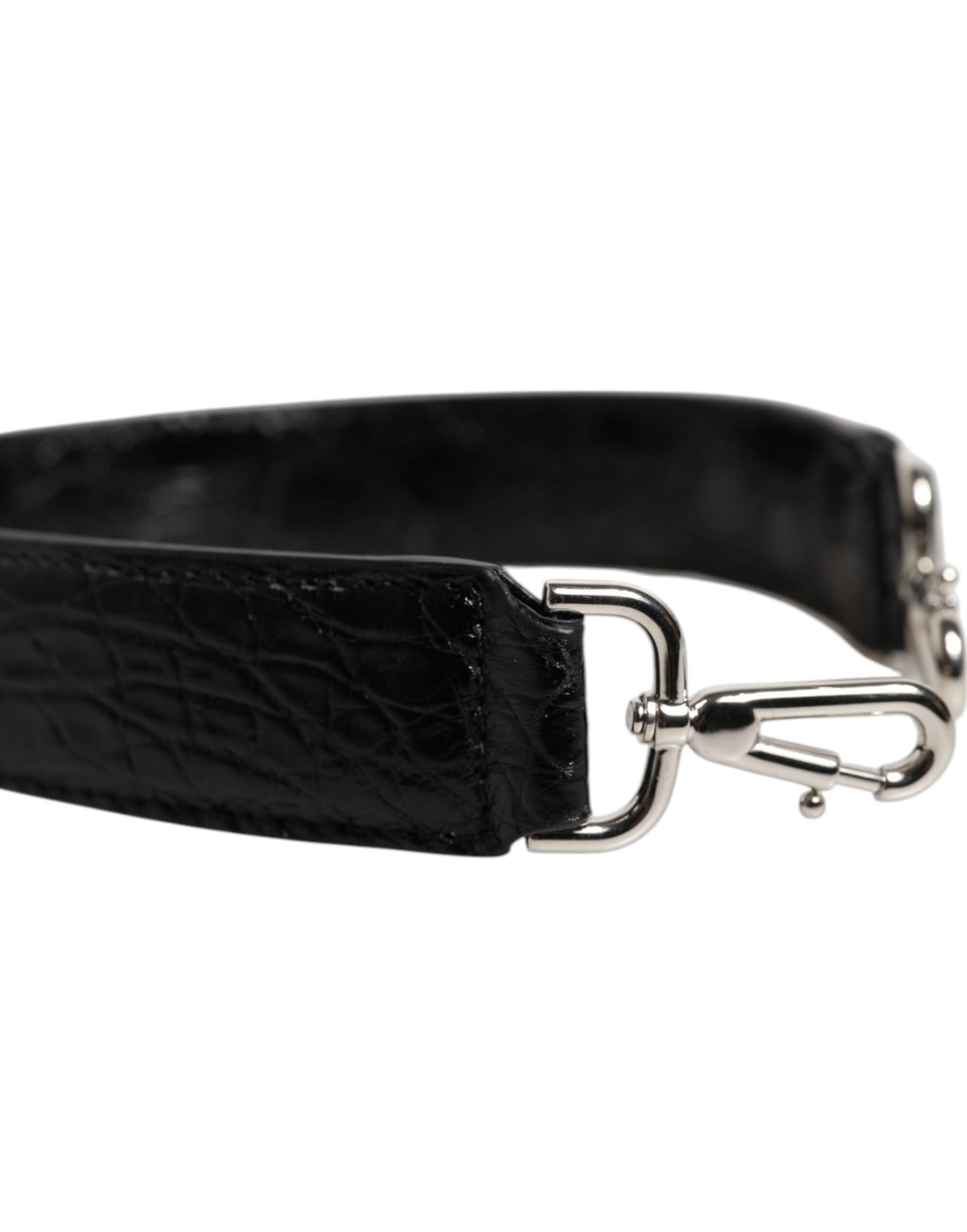 Bandoulière de sac en cuir d'alligator noir