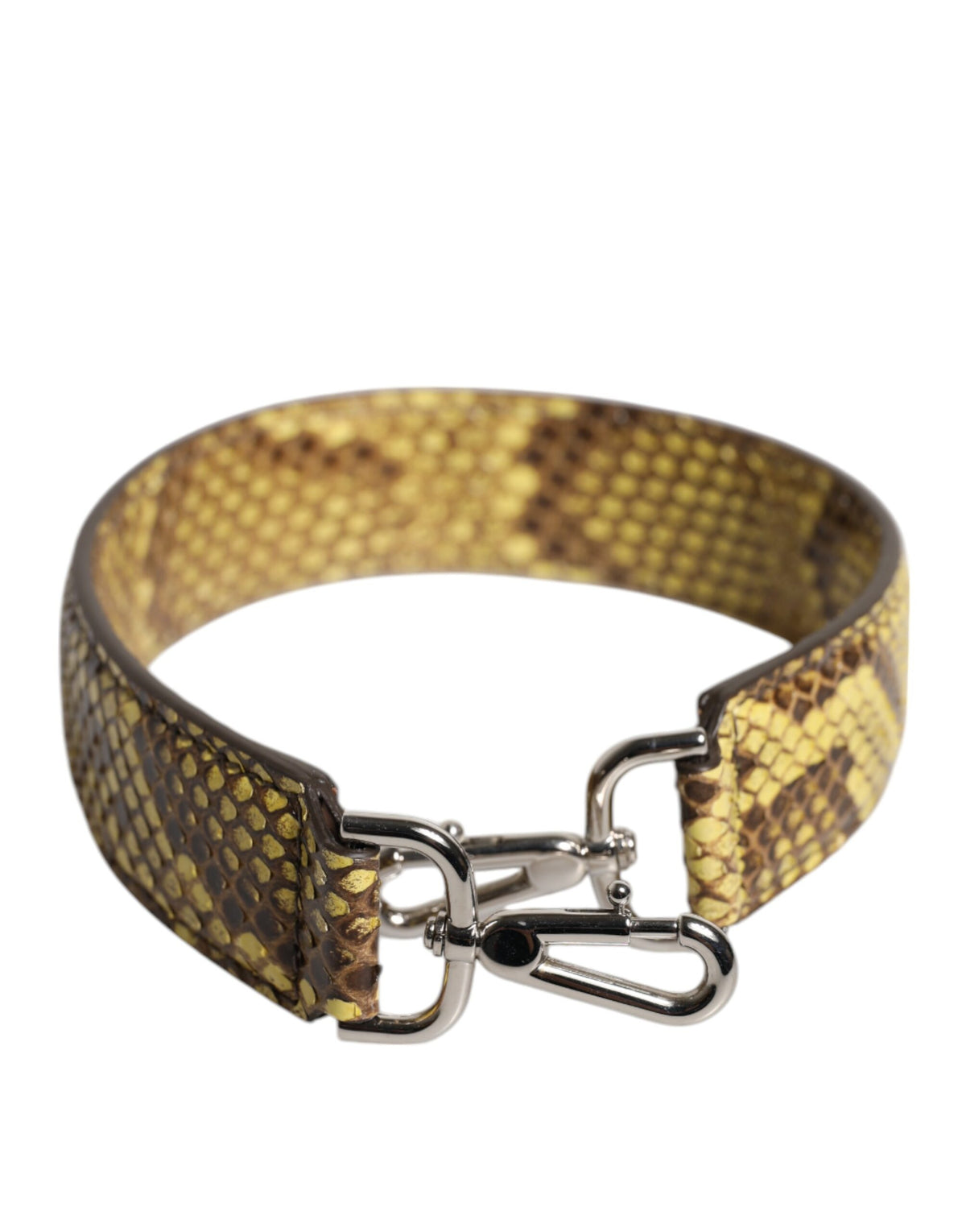 Bandoulière de sac en cuir exotique jaune
