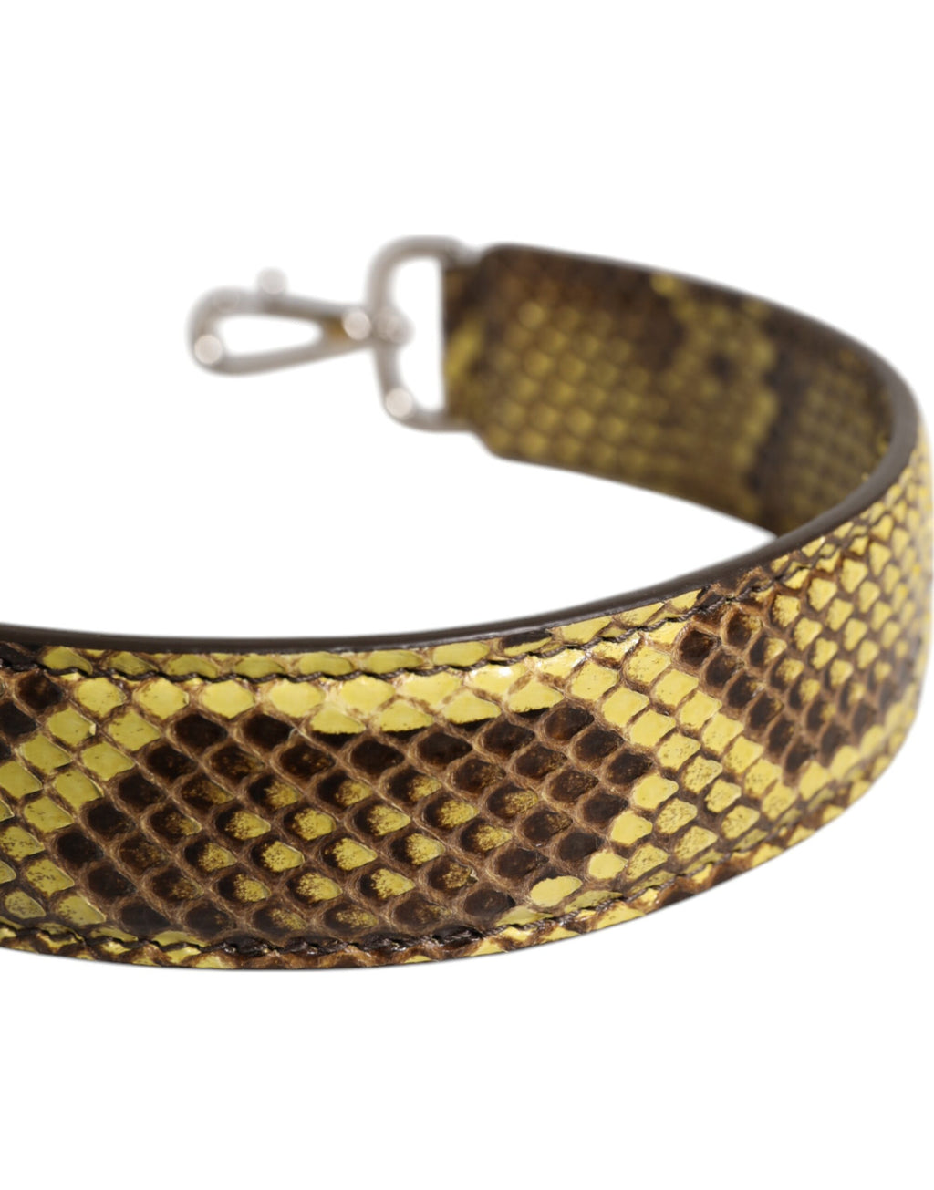 Bandoulière de sac en cuir exotique jaune